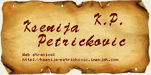 Ksenija Petričković vizit kartica